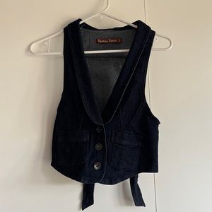 Dark blue denim vest